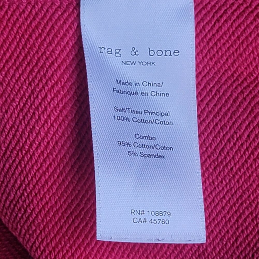 rag and bone Bright Rose Script Logo Cropped Pullover. Size S/P - Picture 5 of 6